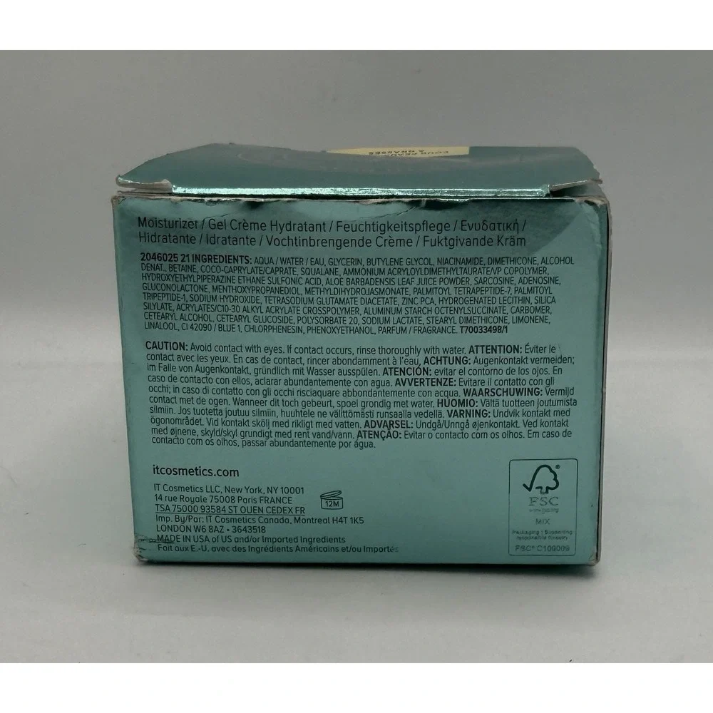 it Cosmetics Confidence In A Gel Ultra-Light Skin-Balancing Moisturizer 2 oz NEW